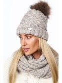 Warm women\'s set with a beige scarf C34 - Online store - Boutique